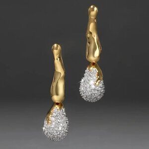 Alexis Bittar Solanales Gold and Silver Crystal Drop Earrings